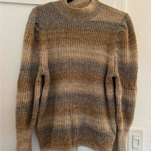 Leith Women's Tan and Gray Crewneck Sweater